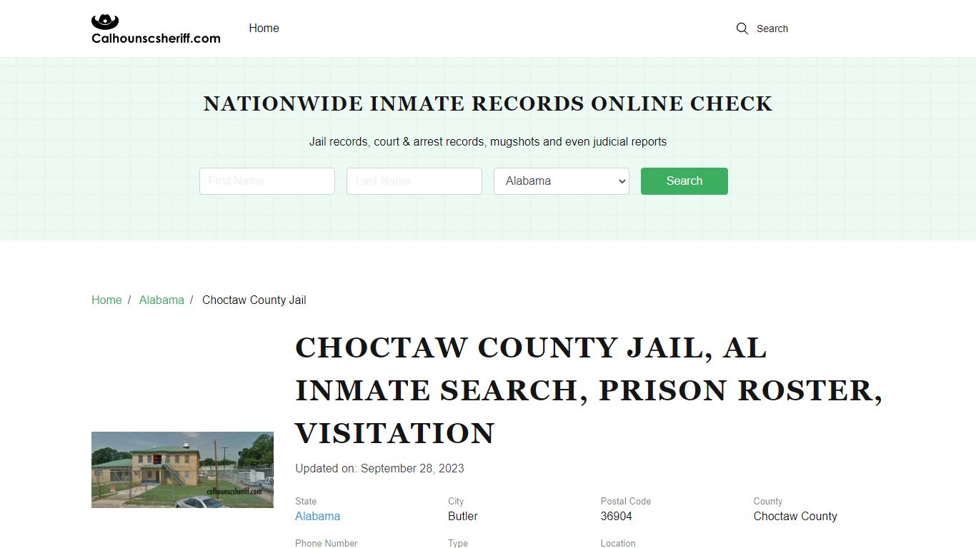 Choctaw County Jail, AL Inmate Search, Visitation Hours